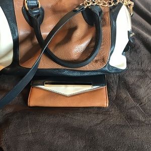 Beautiful Tri Color Audrey Brooke Leather Satchel